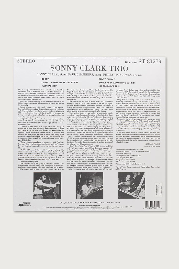 Black Moon SONNY CLARK TRIO (TONE POET) (LP) SONNY.CLARK чорний AW26