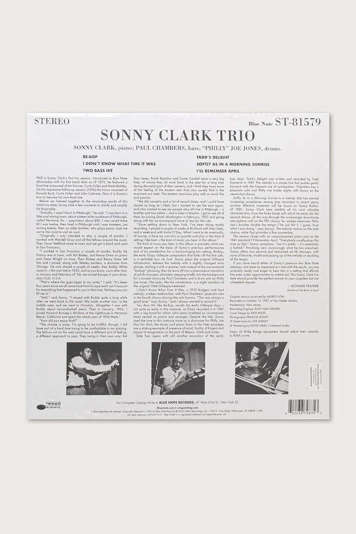Black Moon SONNY CLARK TRIO (TONE POET) (LP) SONNY.CLARK чорний AW26