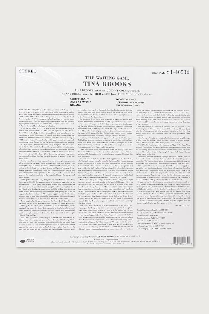 Black Moon THE WAITING GAME (TONE POET) (LP) TINA.BROOKS чорний AW26