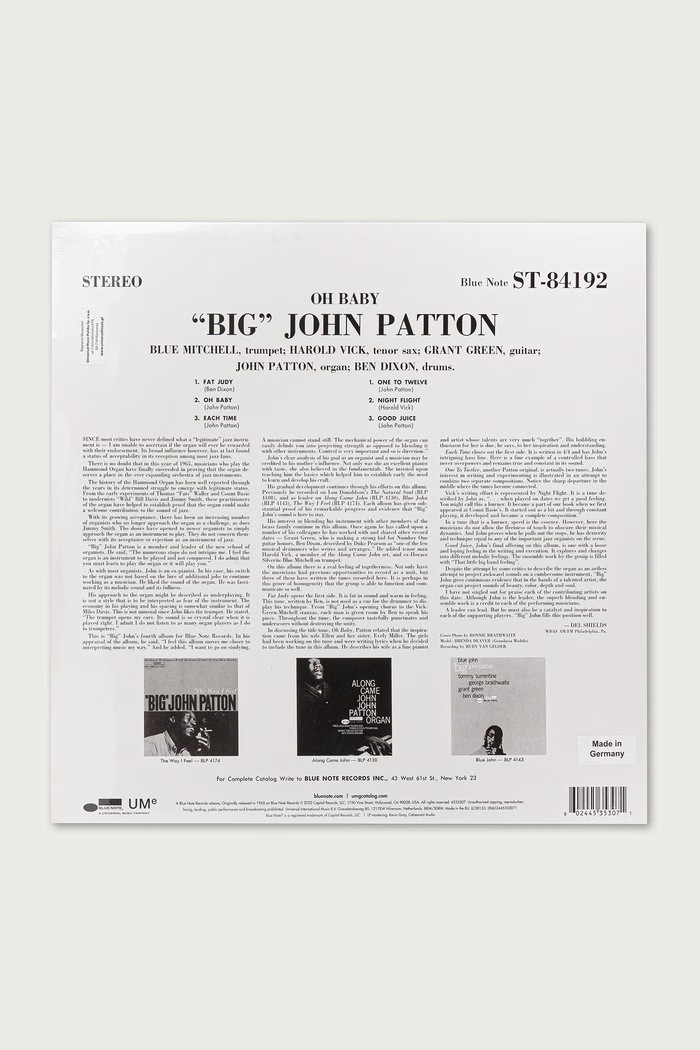 Black Moon Album winylowy OH BABY! / CLASSIC VINY REISSUE BIG.JOHN.PATTON czarny AW26