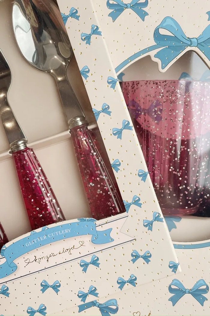 Deklice Konges Sløjd Komplet pribora otroški GLITTER CUTLERY KS103030.9BY2 roza