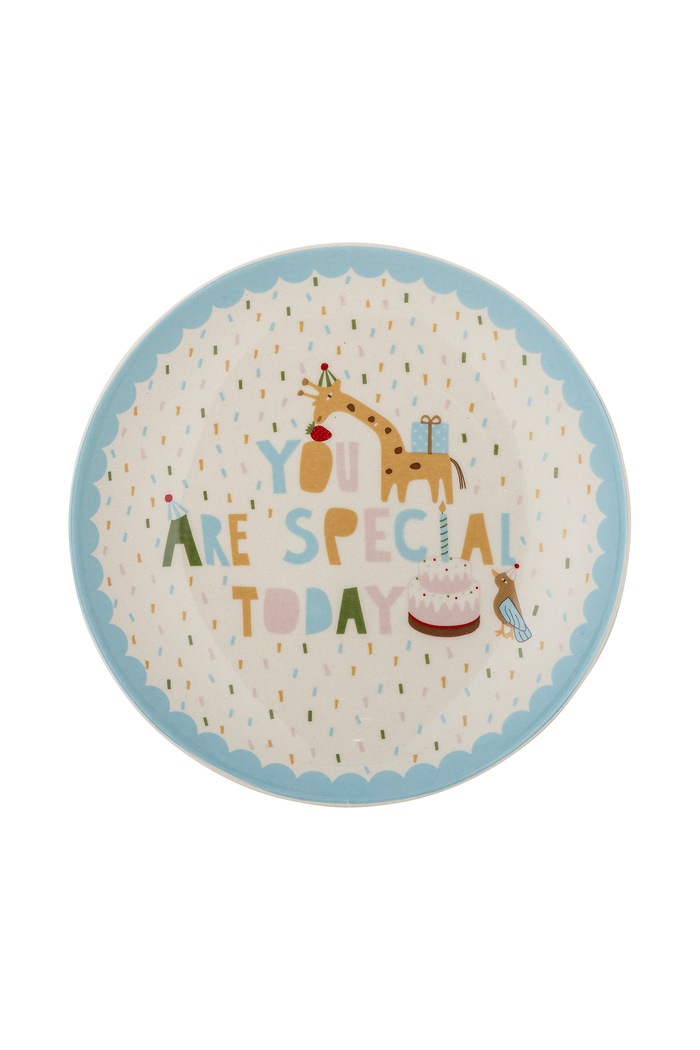 Bloomingville MINI Talerz dziecięcy Celebrate Plate żółty 82063092