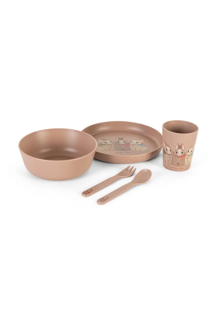 Konges Sløjd Zestaw naczyń dziecięcy DINNER SET różowy KS106442.9BY2