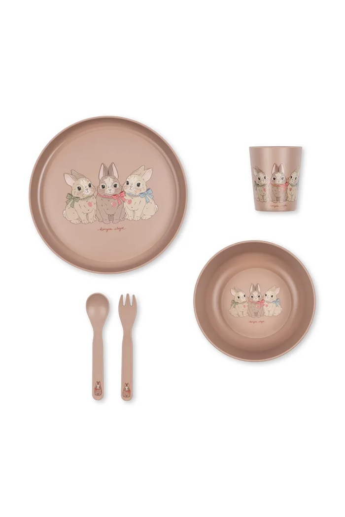 Konges Sløjd Zestaw naczyń dziecięcy DINNER SET KS106442.9BY2 różowy AW26