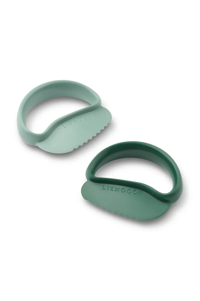 Liewood Zestaw sztućców dziecięcych Riven Toddler Safe Cutter 2-Pack zielony LW21071.9BY2