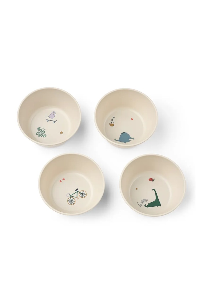 Liewood Zestaw miseczek dziecięcych Cees Bowl 4-Pack beżowy LW20700.9BY2