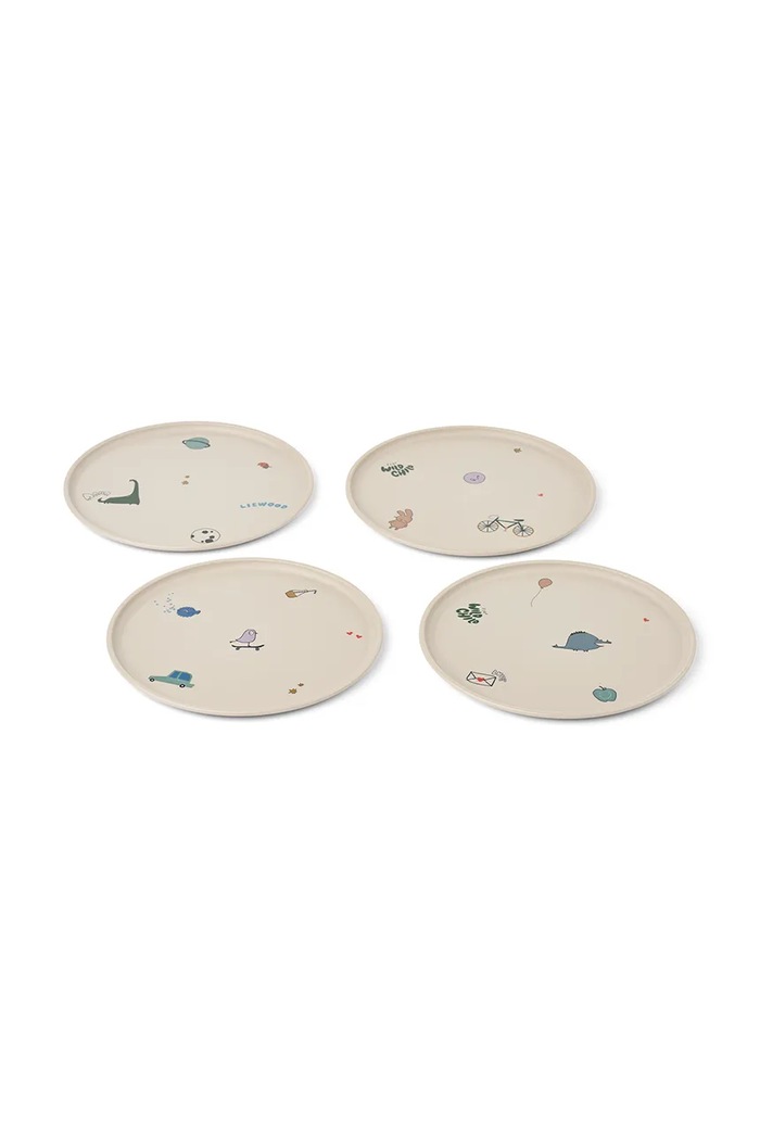 Liewood Zestaw naczyń dziecięcych Remco Plate 4-Pack LW20699.9BY2 beżowy AW26