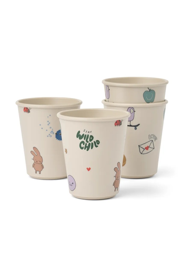 Liewood Zestaw kubków dziecięcych Lana Cup 4-Pack beżowy LW20695.9BY2