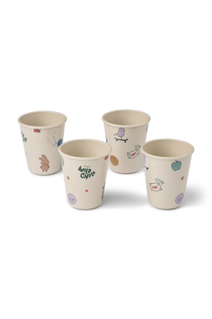 Liewood Zestaw kubków dziecięcych Lana Cup 4-Pack LW20695.9BY2 beżowy AW26