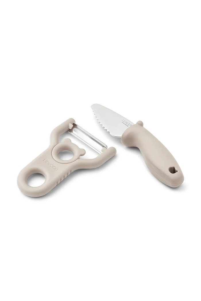 Liewood Zestaw sztućców dziecięcych Pertense Peeler & Knife Set beżowy LW20401.9BY2