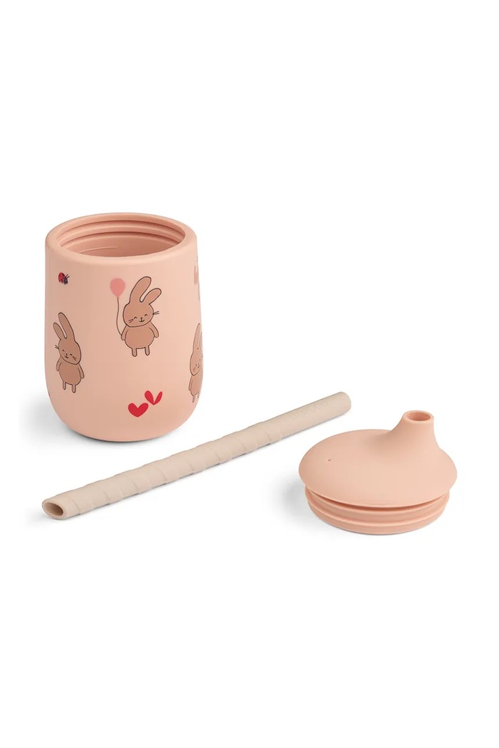 Liewood Kubek dziecięcy Ellis Printed Sippy Cup 230ml LW15019.9BY2 różowy AW26