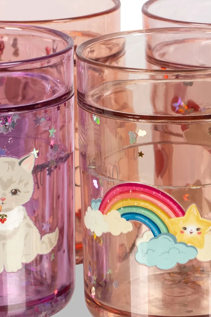 Konges Sløjd Σετ κούπες παιδικές 4 PACK GLITTER CUPS KS105866.9BY2 ροζ AW26
