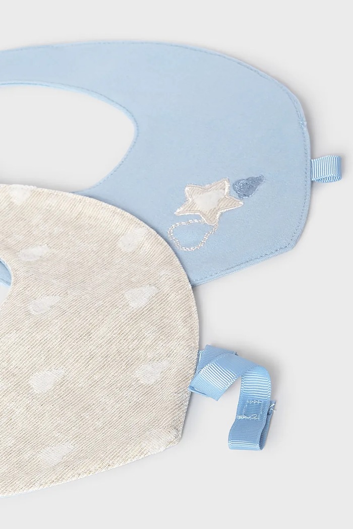 Mayoral Newborn слинявчик для немовлят бавовняний 2 шт. 9140.2C.Newborn.9BY2 блакитний AW26