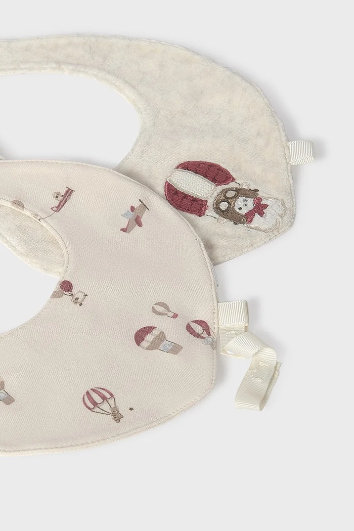 Mayoral Newborn слинявчик для немовлят бавовняний 2 шт. 9140.2C.Newborn.9BY2 бежевий AW26