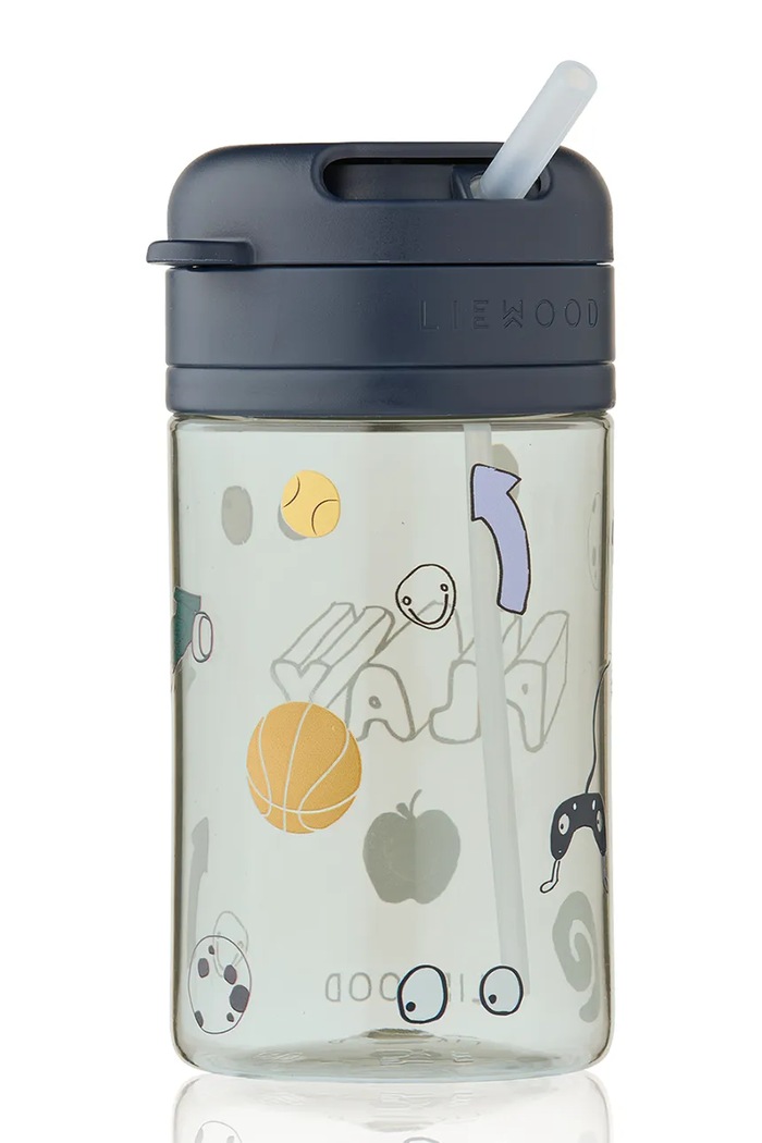 Liewood steklenica za vodo otroška Pavia Tritan Straw Cup 500 ml LW20946.9BY2 mornarsko modra AW26