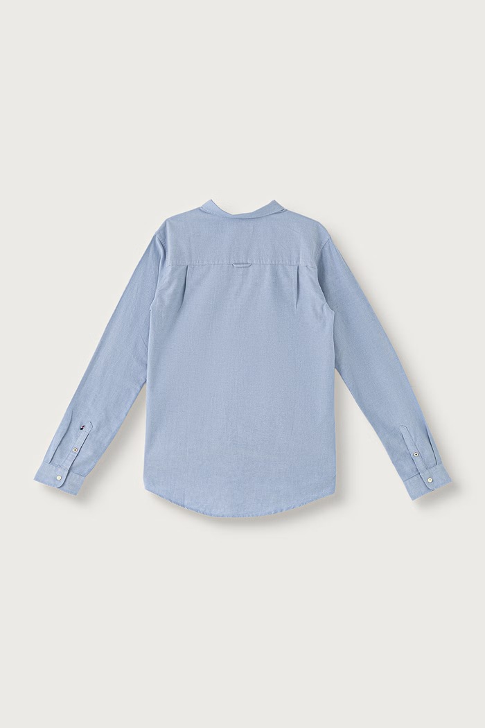 U.S. Polo Assn. Koszula oxford dziecięca bawełniana USP3247 niebieski AW26