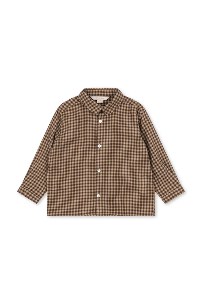 Konges Sløjd Koszula dziecięca bawełniana FORET LS SHIRT GOTS KS106474.9BY2 brązowy AW26