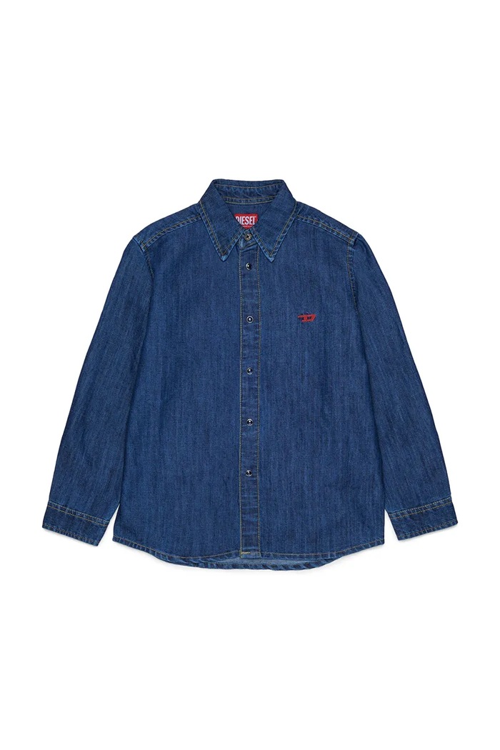 Diesel Koszula dziecięca bawełniana CSIMPLY-OVER SHIRT niebieski J01330.KXBUZ