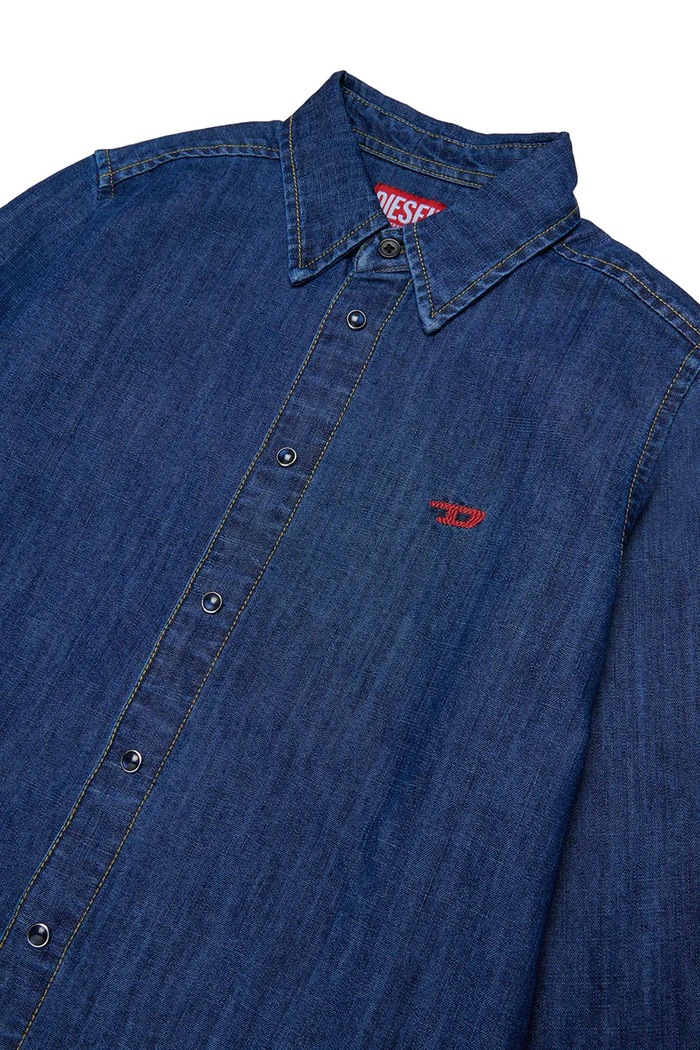 Chłopiec Diesel Koszula dziecięca bawełniana CSIMPLY-OVER SHIRT J01330.KXBUZ niebieski