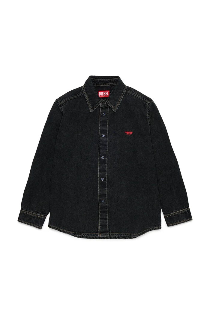 Diesel Koszula dziecięca bawełniana CSIMPLY-OVER SHIRT czarny J01330.KXBU6