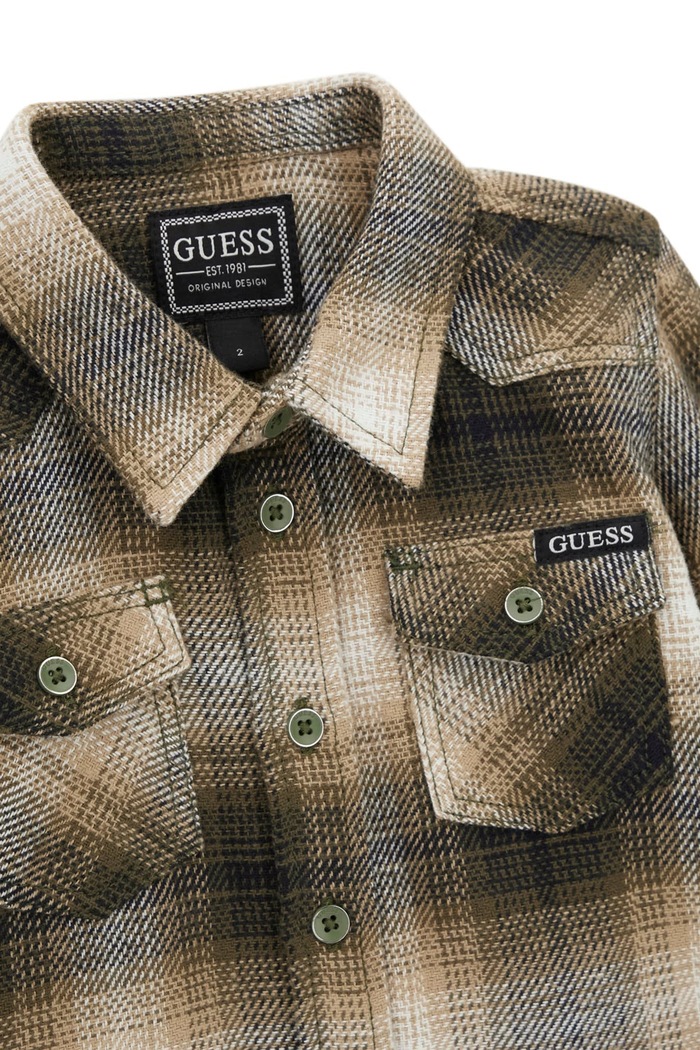 Chłopiec Guess Koszula dziecięca bawełniana N6BH03.W4124.9BY2 beżowy