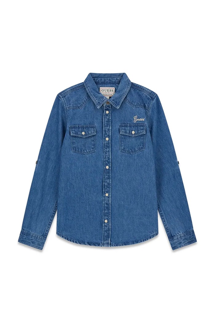 Guess Koszula dziecięca bawełniana niebieski L6BH05.D2033.9BY2