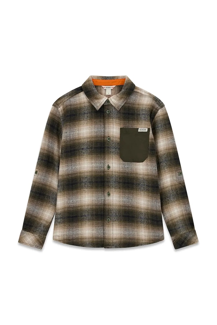 Guess Koszula dziecięca bawełniana L6BH04.W4112.9BY2 beżowy AW26
