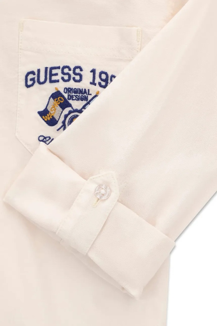 Chłopiec Guess Koszula dziecięca bawełniana L6BH03.W4110.9BY2 beżowy