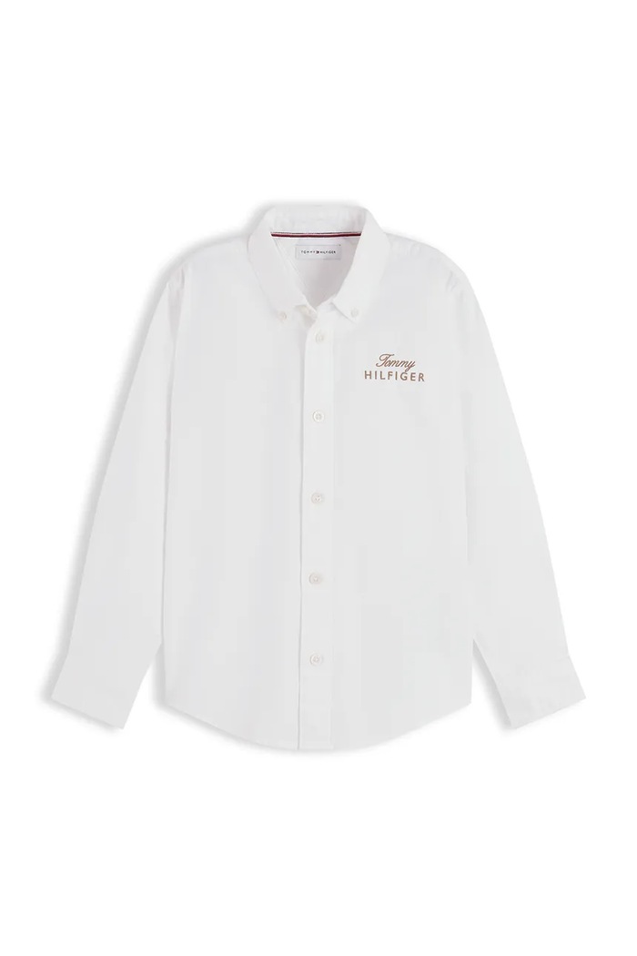 Tommy Hilfiger Koszula dziecięca bawełniana z elastanem KB0KB10764.128.176.9BY2 biały AW26
