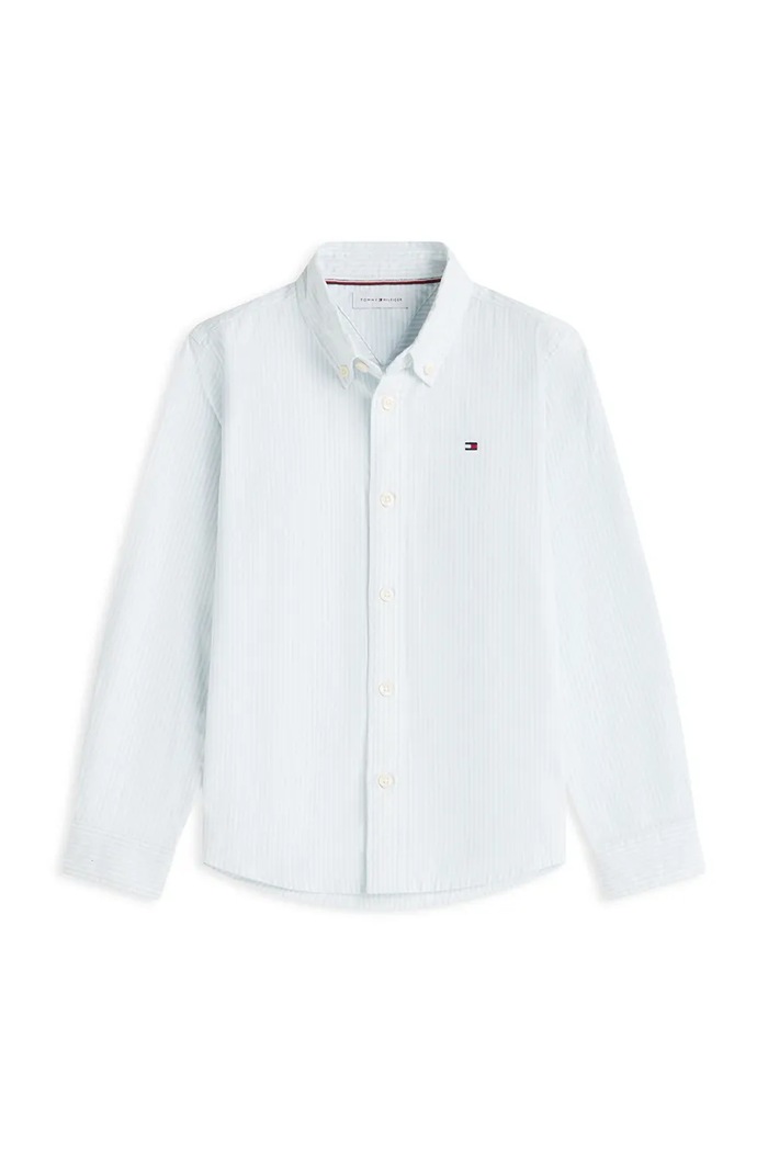 Tommy Hilfiger Koszula dziecięca bawełniana z elastanem KB0KB10192.9BY2 niebieski AW26