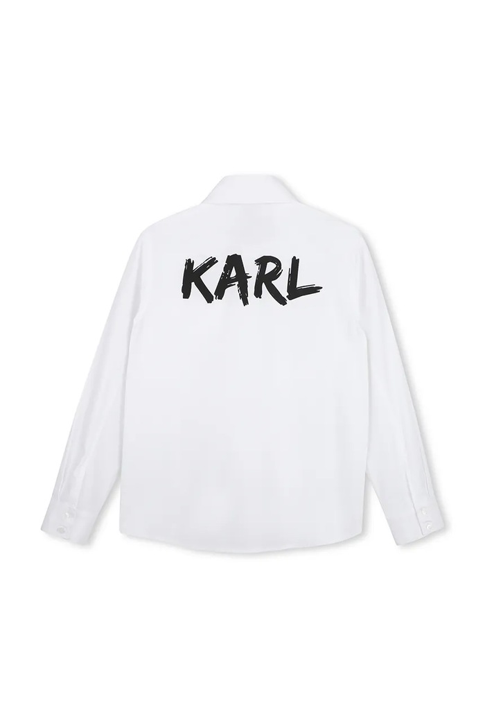 Karl Lagerfeld риза за деца от памук Z31378.86.108 бял AW26