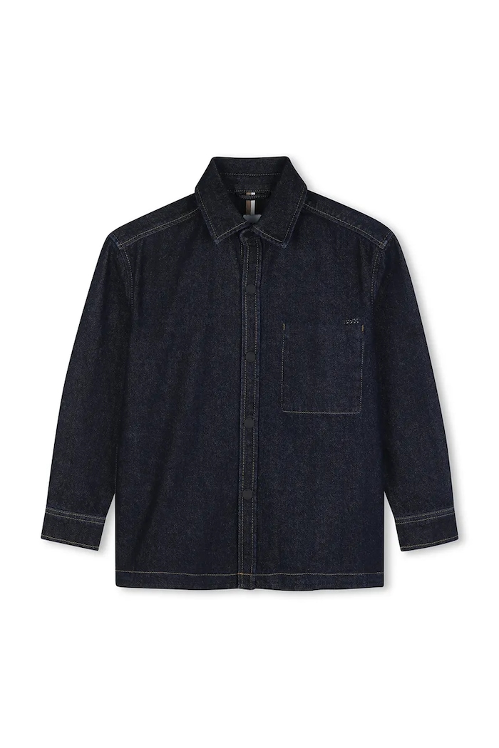 BOSS Риза за деца от деним J53362.162.174 тъмносин AW26