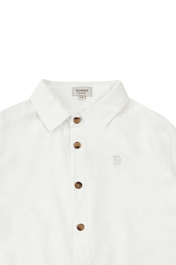 Chłopiec Donsje koszula dziecięca bawełniana Chee Shirt 4079400 biały