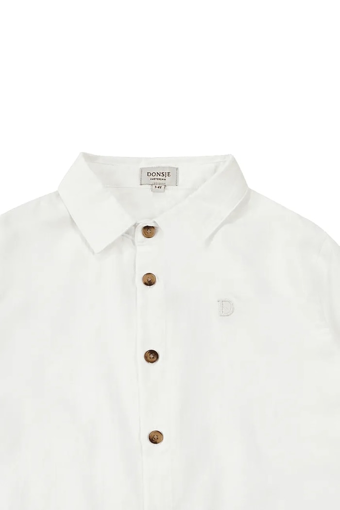 Chłopiec Donsje koszula dziecięca bawełniana Chee Shirt 4079400 biały