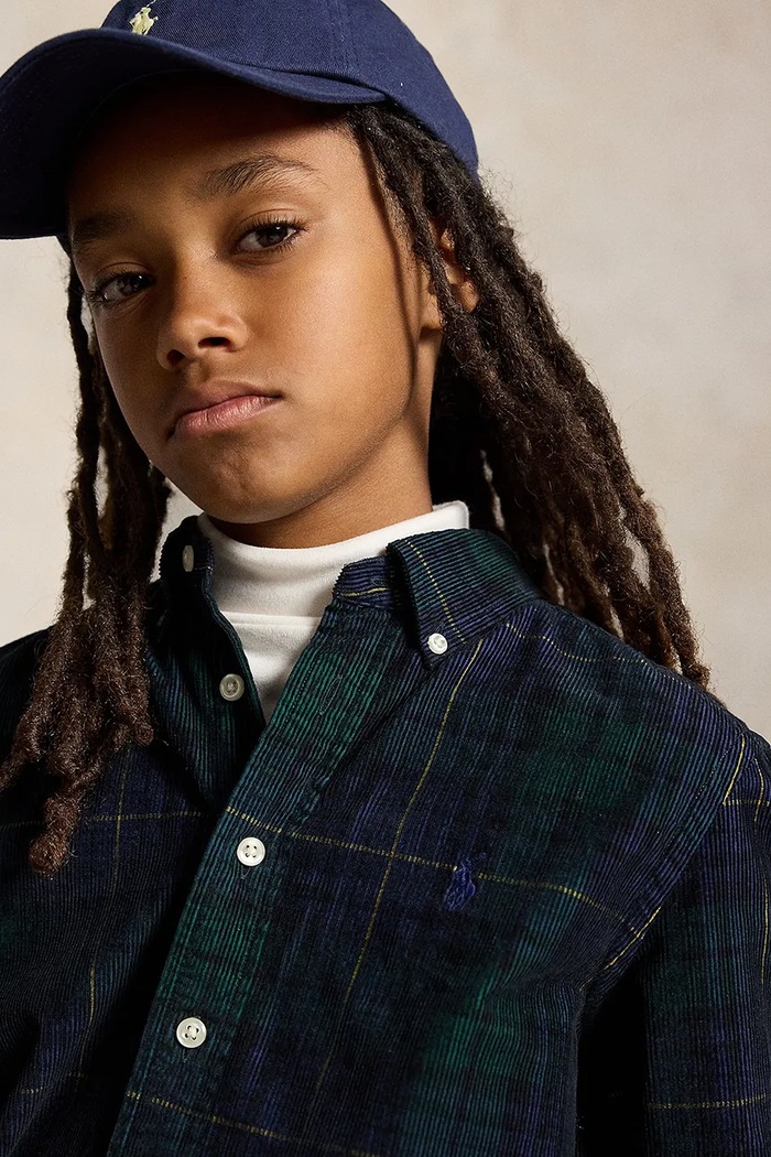 Košeľa detská bavlnená Polo Ralph Lauren tmavomodrá 323B28200001