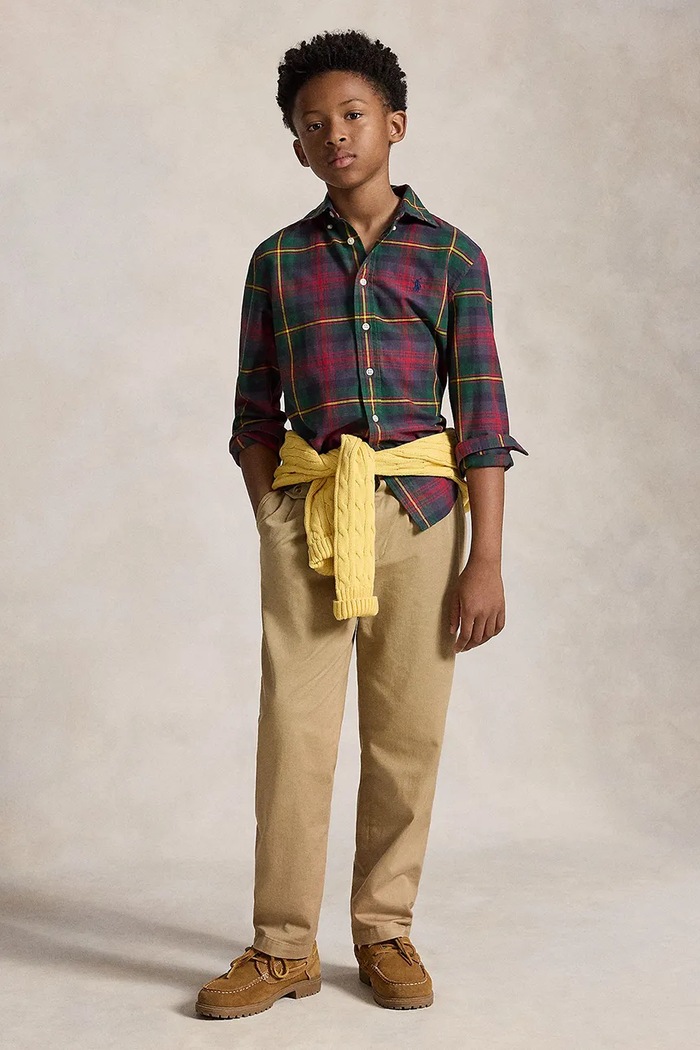 Košulja za djecu od pamuka Polo Ralph Lauren 323B24638001 crvena