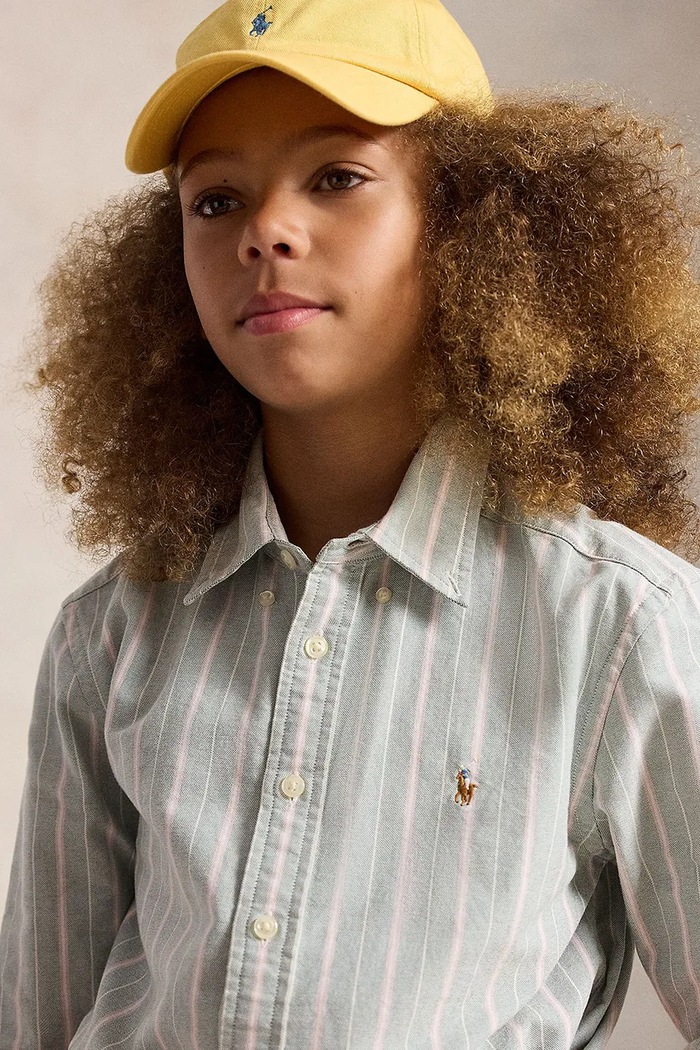 Oxford košulja za djecu od pamuka Polo Ralph Lauren siva 323B24627001