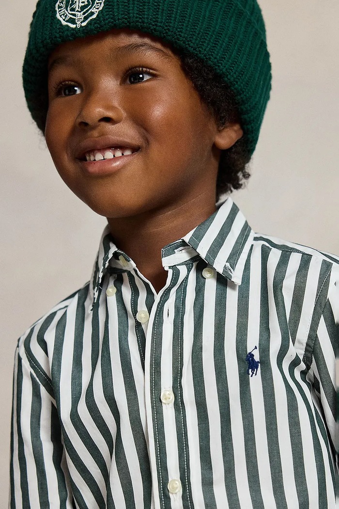 Košeľa detská bavlnená Polo Ralph Lauren tmavomodrá 322979319503