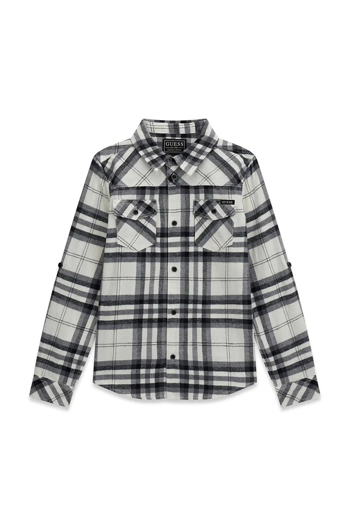 Guess koszula dziecięca bawełniana L6YH03.W2676.9BY2 czarny AW26