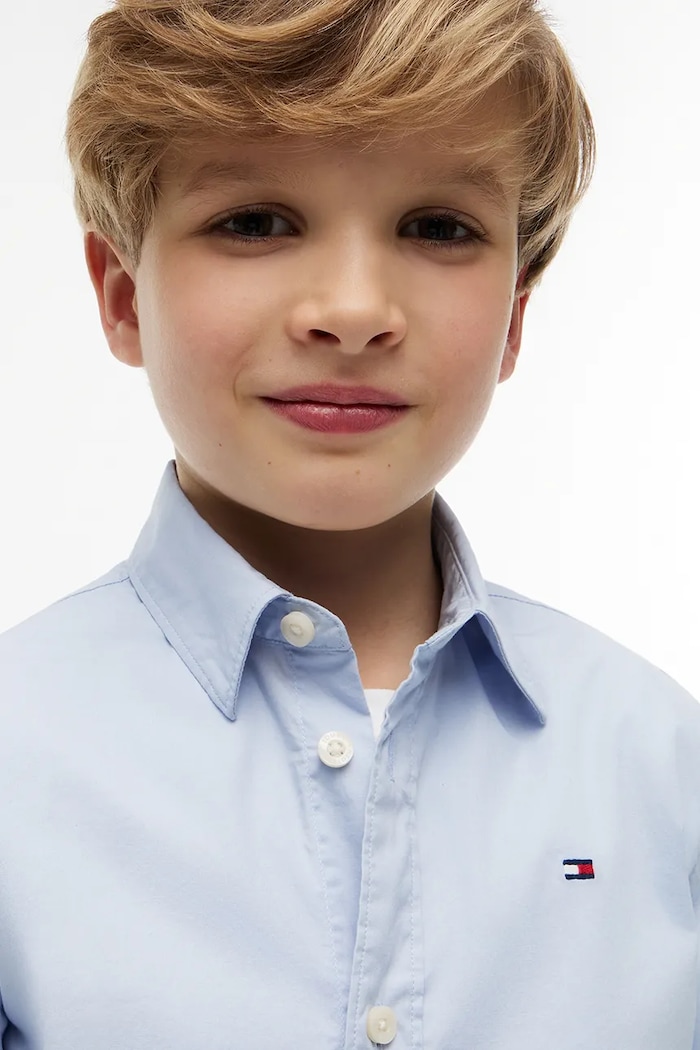 Tommy Hilfiger koszula dziecięca z bawełną KB0KB10601.128.176.9BY2 niebieski
