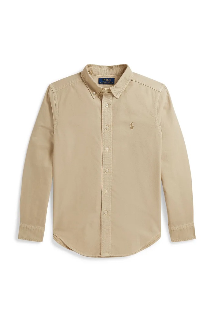 Polo Ralph Lauren πουκάμισο παιδικό βαμβακερό μπεζ 323858909502