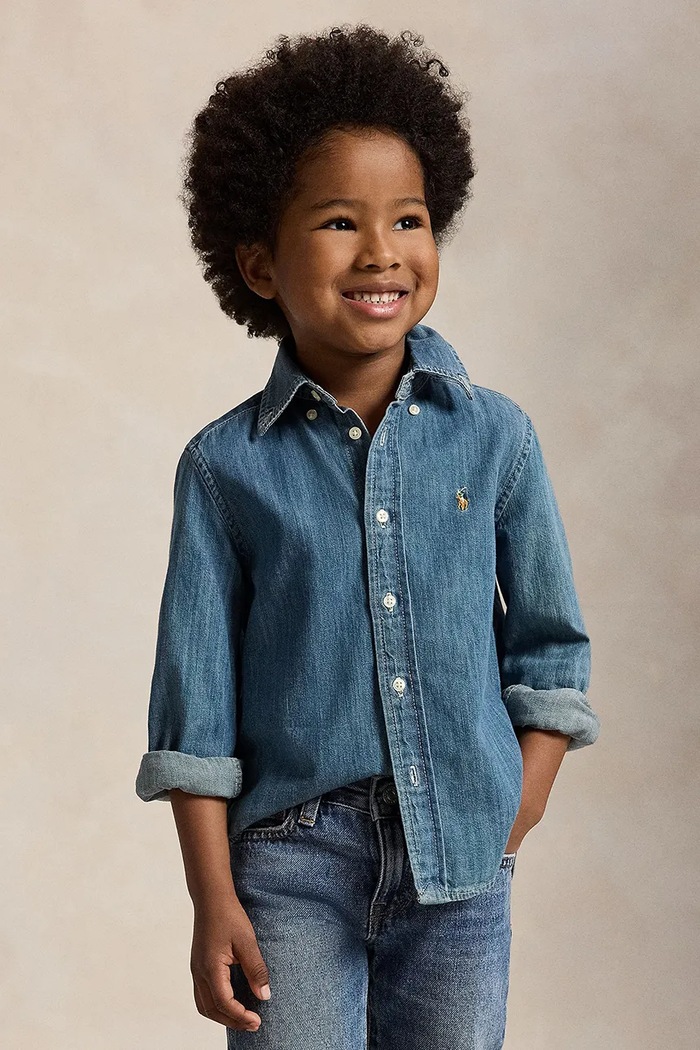 Polo Ralph Lauren košeľa detská rifľová modrá 322713843001