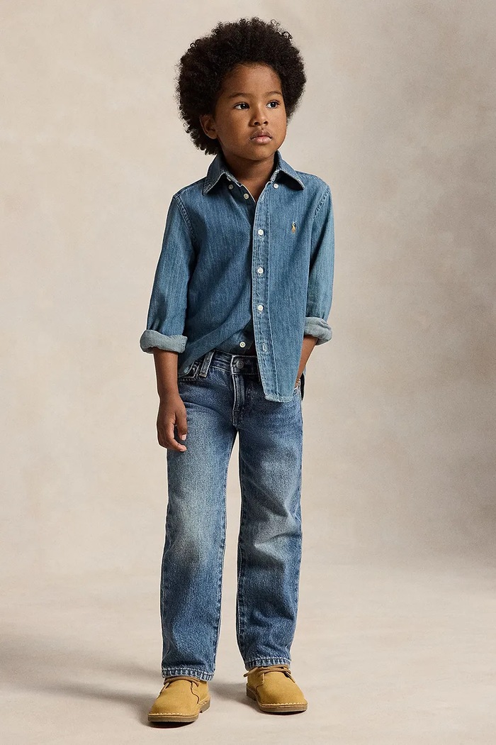 Polo Ralph Lauren košeľa detská rifľová modrá 322713843001