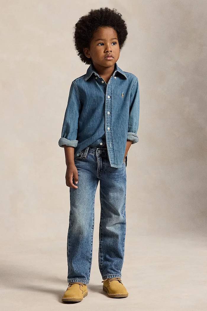 Polo Ralph Lauren košeľa detská rifľová modrá 322713843001
