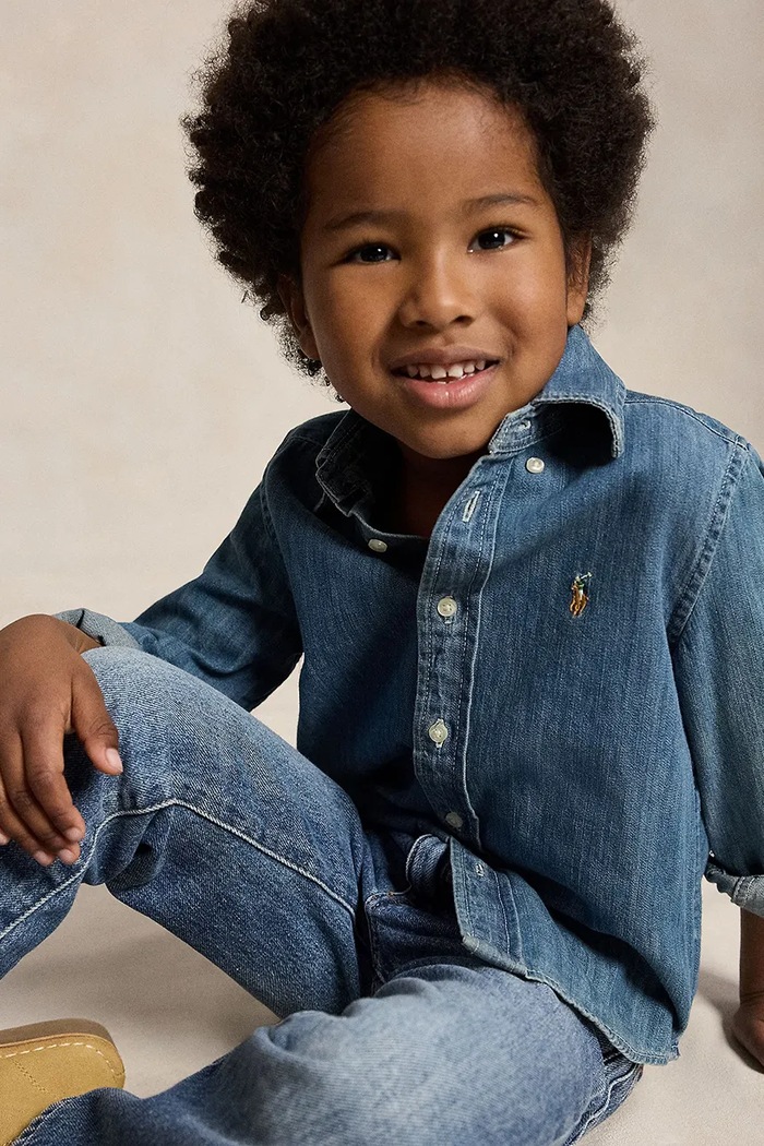 Polo Ralph Lauren košeľa detská rifľová 322713843001 modrá