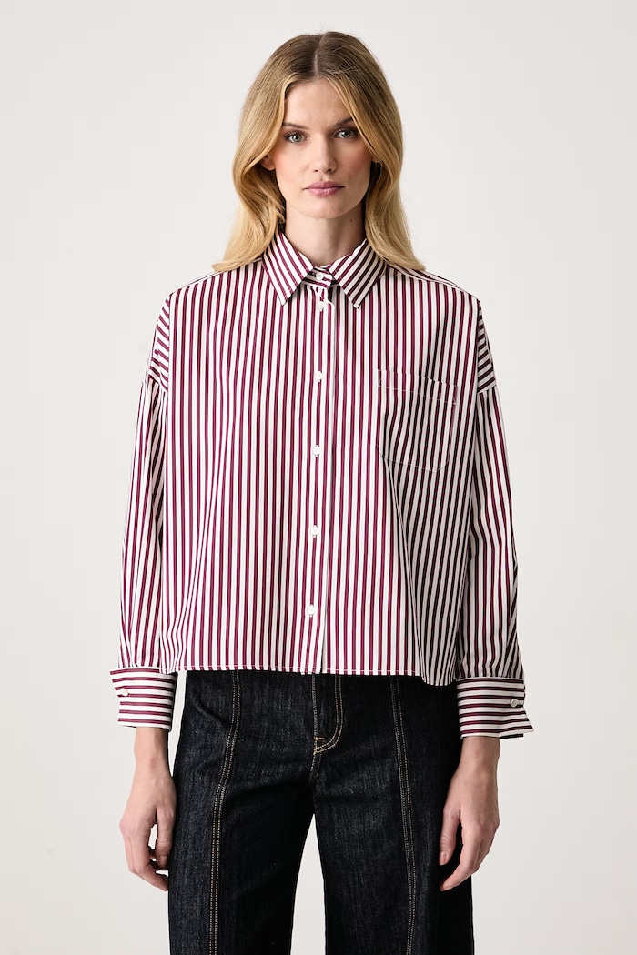 Weekend Max Mara Košulja za žene od pamuka WKDOVATTA bordo 2625116052600
