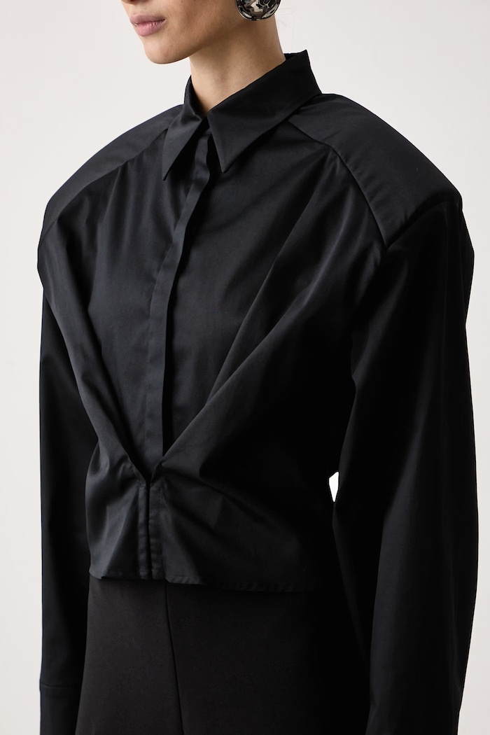 Koszula damska bawełniana z elastanem APOLINE SHIRT NOIR Le Privé LP00850 czarny