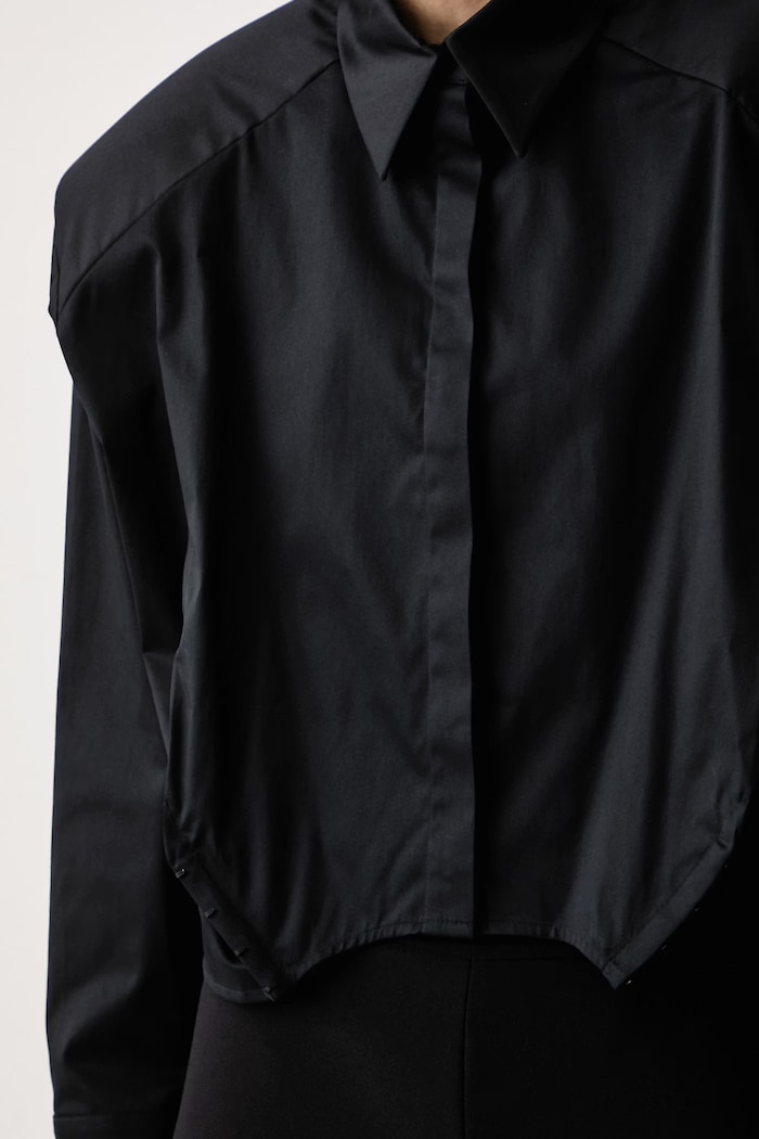Koszula damska bawełniana z elastanem APOLINE SHIRT NOIR Le Privé czarny LP00850