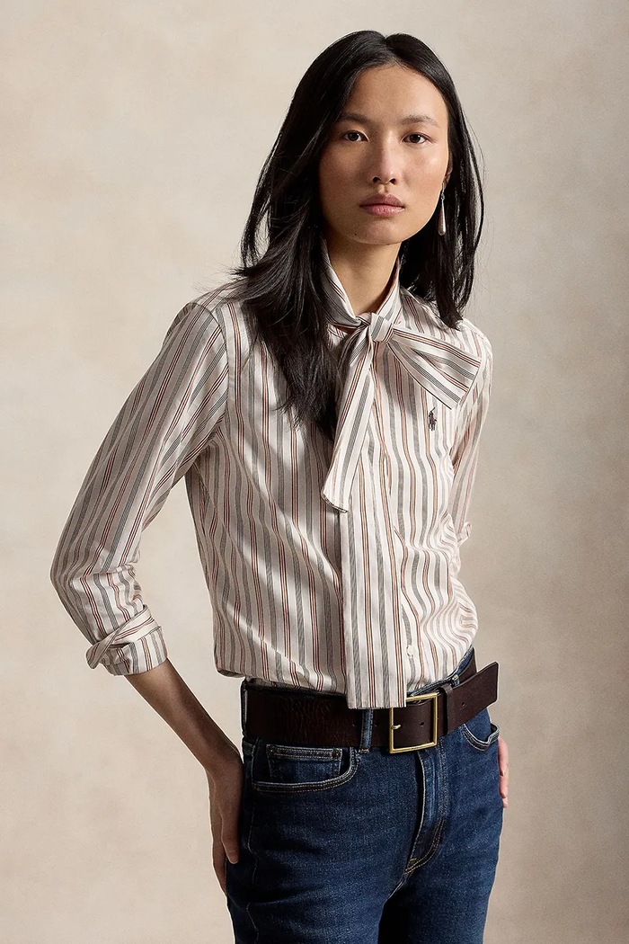 Polo Ralph Lauren Koszula damska bawełniana beżowy 211B17135