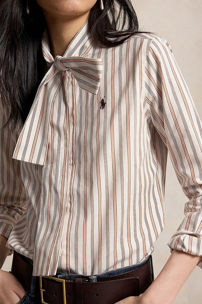 Koszula damska bawełniana Polo Ralph Lauren 211B17135 beżowy